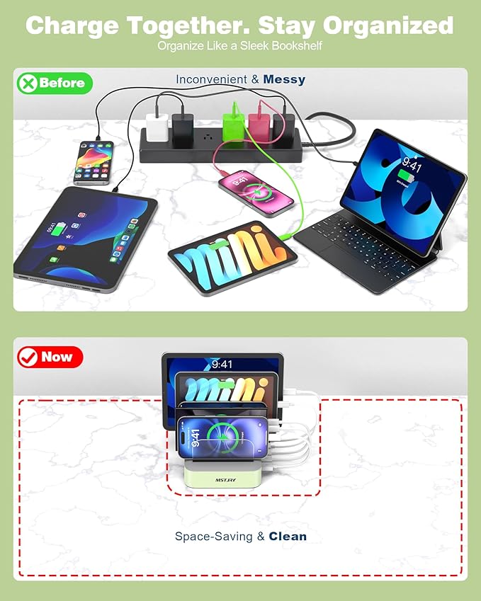 MSTJRY Charging Station for Multiple Devices : 5 Port Multi USB-A Charger - Image 3