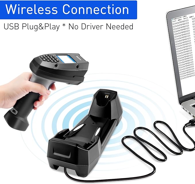 Wireless Barcode Scanner, Portable 1D Inventory Scanner & Data Collector - Image 2