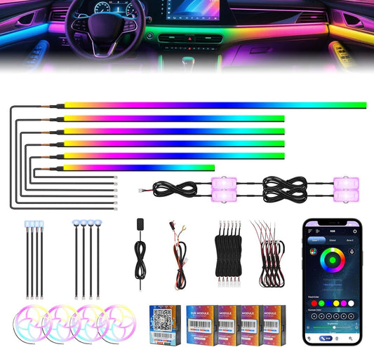 2026 Upgraded Car Ambient Lighting Kits Dreamcolor Acrylic Interior Car LED