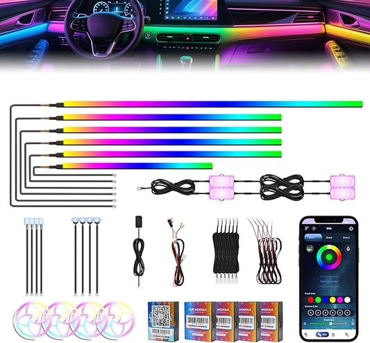 2026 Upgraded Car Ambient Lighting Kits Dreamcolor Acrylic Interior Car LED by AMKI