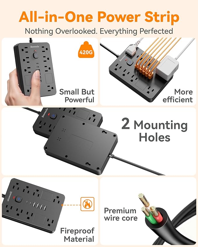 Bawmwim Surge Protector Power Strip - Image 7