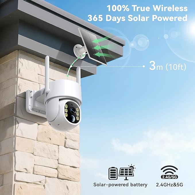 Noaheye Solar Security Cameras Wireless Outdoor, 5G&2.4GHz Cameras - Image 3