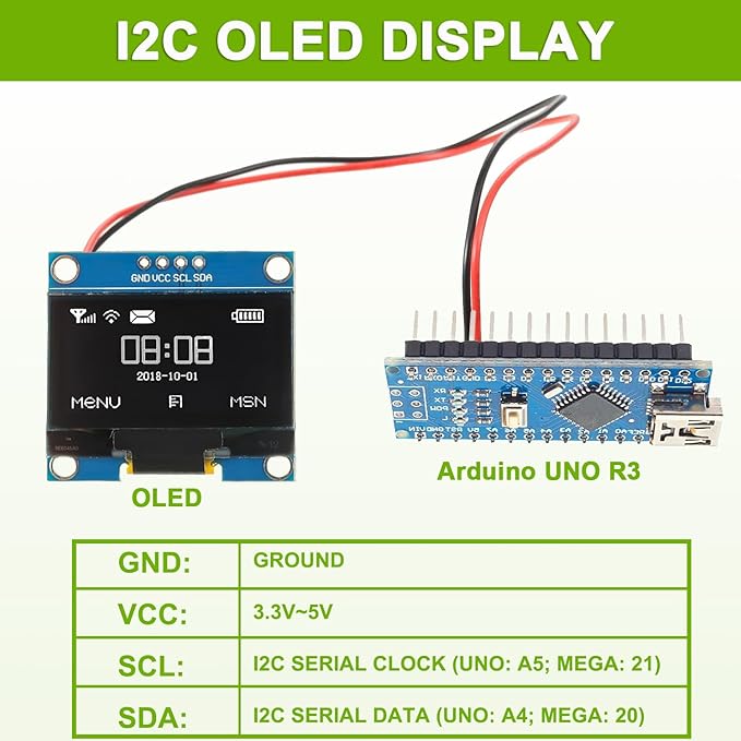EPLZON 5 Pack 0.96 inch OLED IIC Display Module 128x64 Pixel Mini Self-Luminous - Image 4
