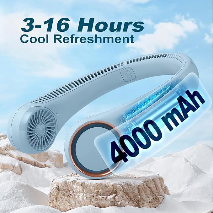 CIVPOWER Neck Fan: Portable Personal Neck Cooling Rechargeable Bladeless Fan - Image 8