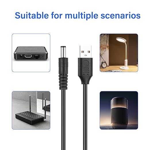 SinLoon USB to DC 5.5x2.1mm Power Cord 5V3A 10FT, Pure Copper Core Stable 5V - Image 4