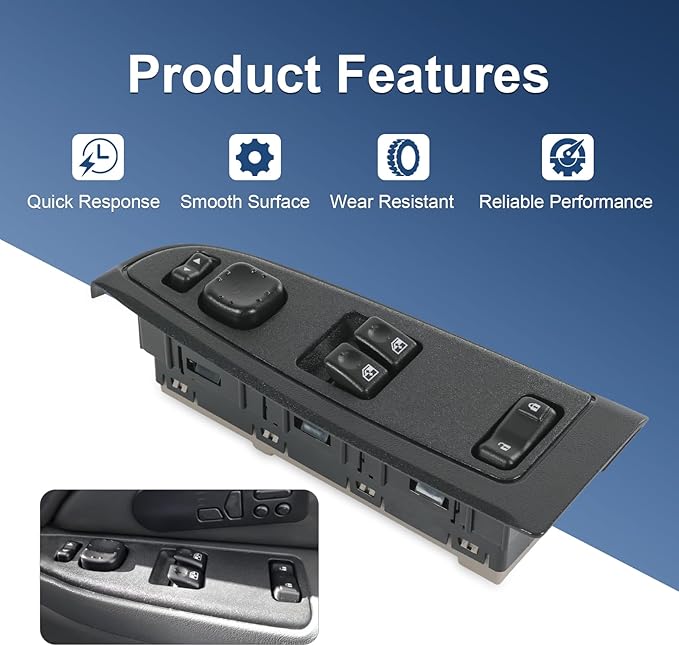 DICMIC Front Driver Side Master Power Window Switch and Door Lock & Black Bezel - Image 4