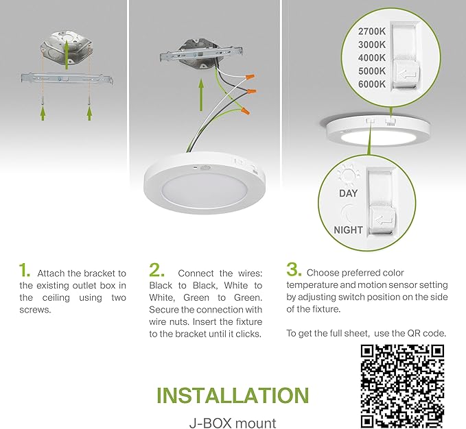 ASD LED 7" Round Flush Mount Ceiling Light Fixture, Low Profile Surface - Image 9