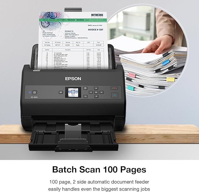 Epson Workforce ES-865 High Speed Color Duplex Document Scanner - Image 4