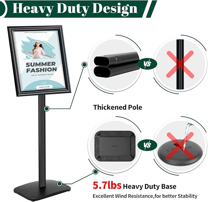 Mutualsign 3Pcs Heavy Duty Pedestal Sign Holder - Image 3