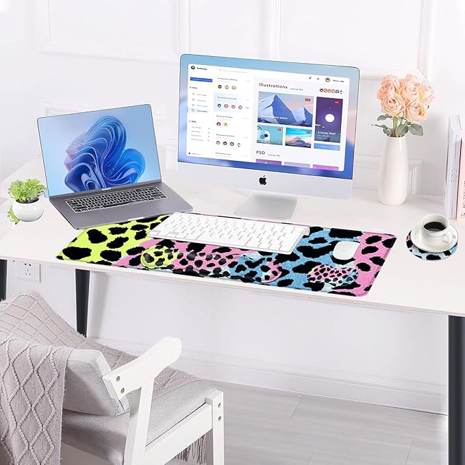 BFUKVOU Large Keyboard Mouse Pad Set, Extended Mouse Pad+Keyboard Wrist Rest - Image 3