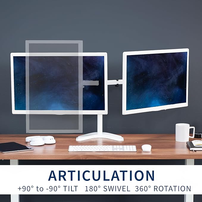 VIVO Dual LED LCD Monitor Mount, Free-Standing Desk Stand - Image 5