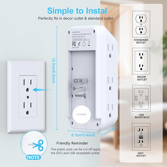 Outlet Extender Wall Charger - Image 6
