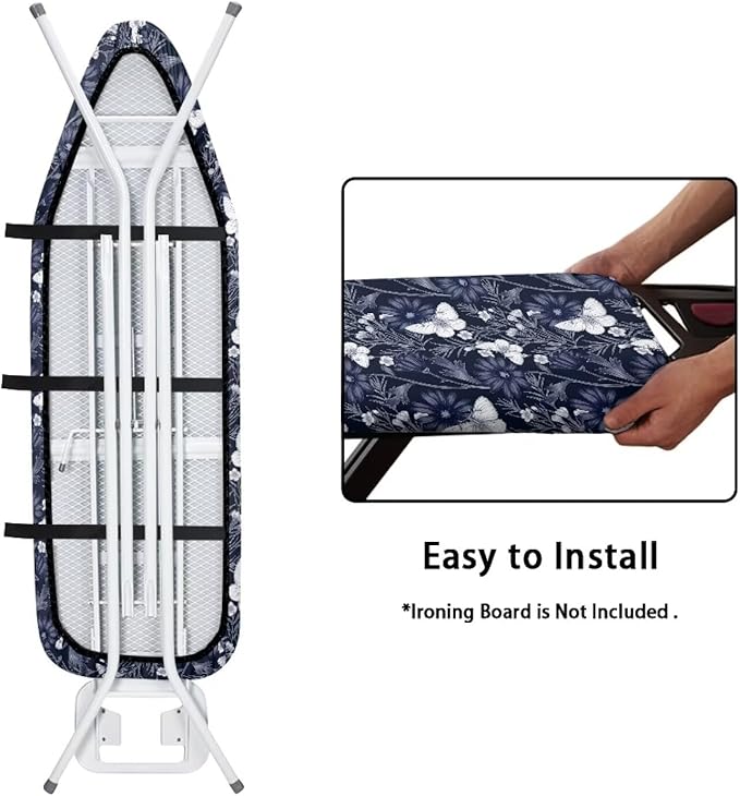 ZCFYGDX Ironing Board Covers Butterfly Blue Flower Print Lightweight & - Image 4