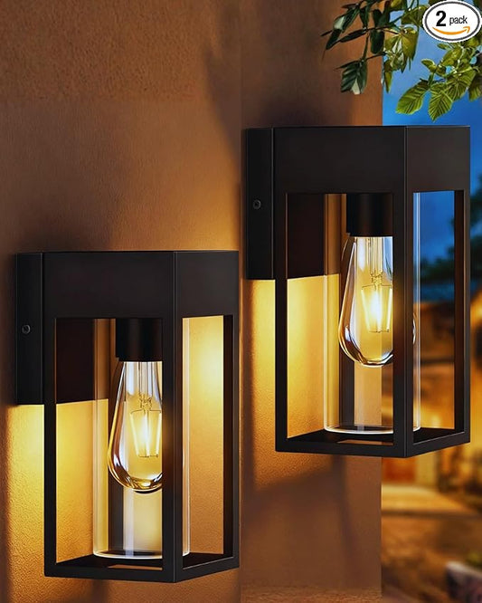 LWSOY 2-Pack Outdoor Wall Light Fixtures, Waterproof Exterior Wall Lanterns by LWSOY