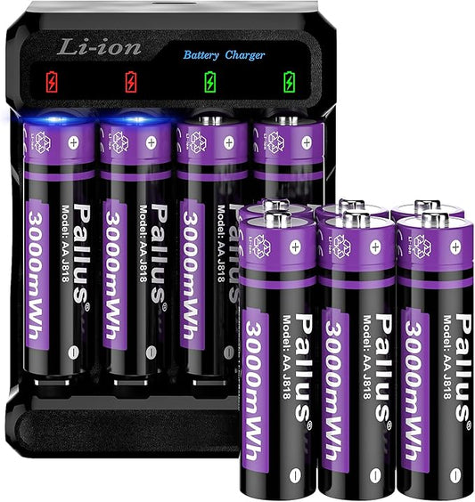Pallus Lithium Rechargeable AA Batteries by Pallus