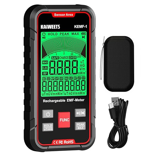 KAIWEETS EMF Detector, 3-in-1 Handheld EMF Meter Detects EF, WiFi Signal by KAIWEETS