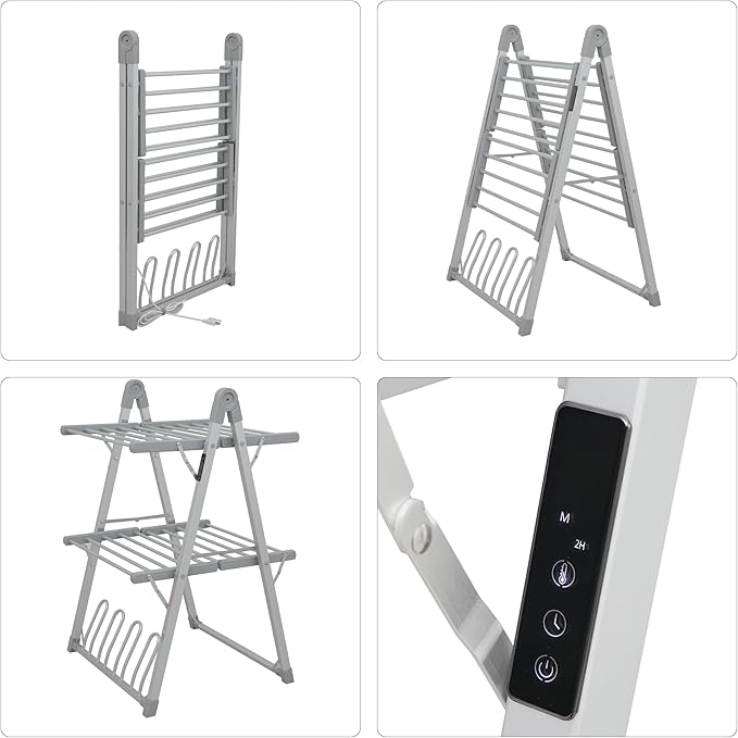 SHARNDY Electric Heated Clothes Drying Rack, Foldable Heated Garment Dryer - Image 8