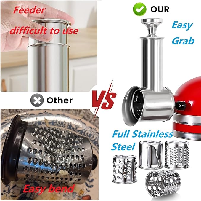 Stainless Steel Slicer Shredder Attachment - Image 4