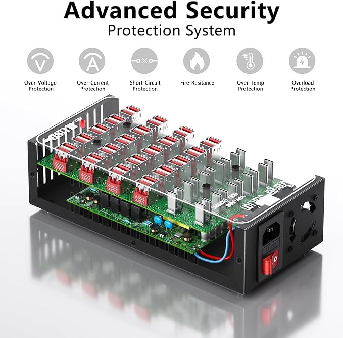300W USB Charging Station, 60 Port USB C Charger Block, USB Charger hub - Image 7
