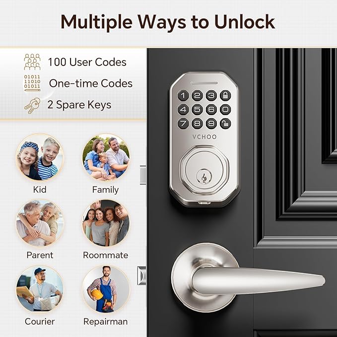 VCHOO Keyless Entry Door Lock Set Smart Locks - Image 4