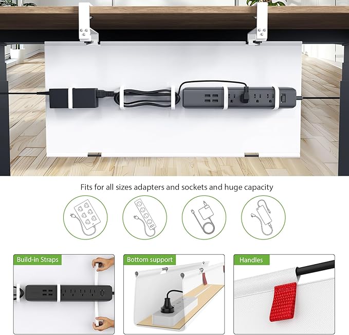 KEEGH Large 36" Under Desk Cable Management Tray - Image 2