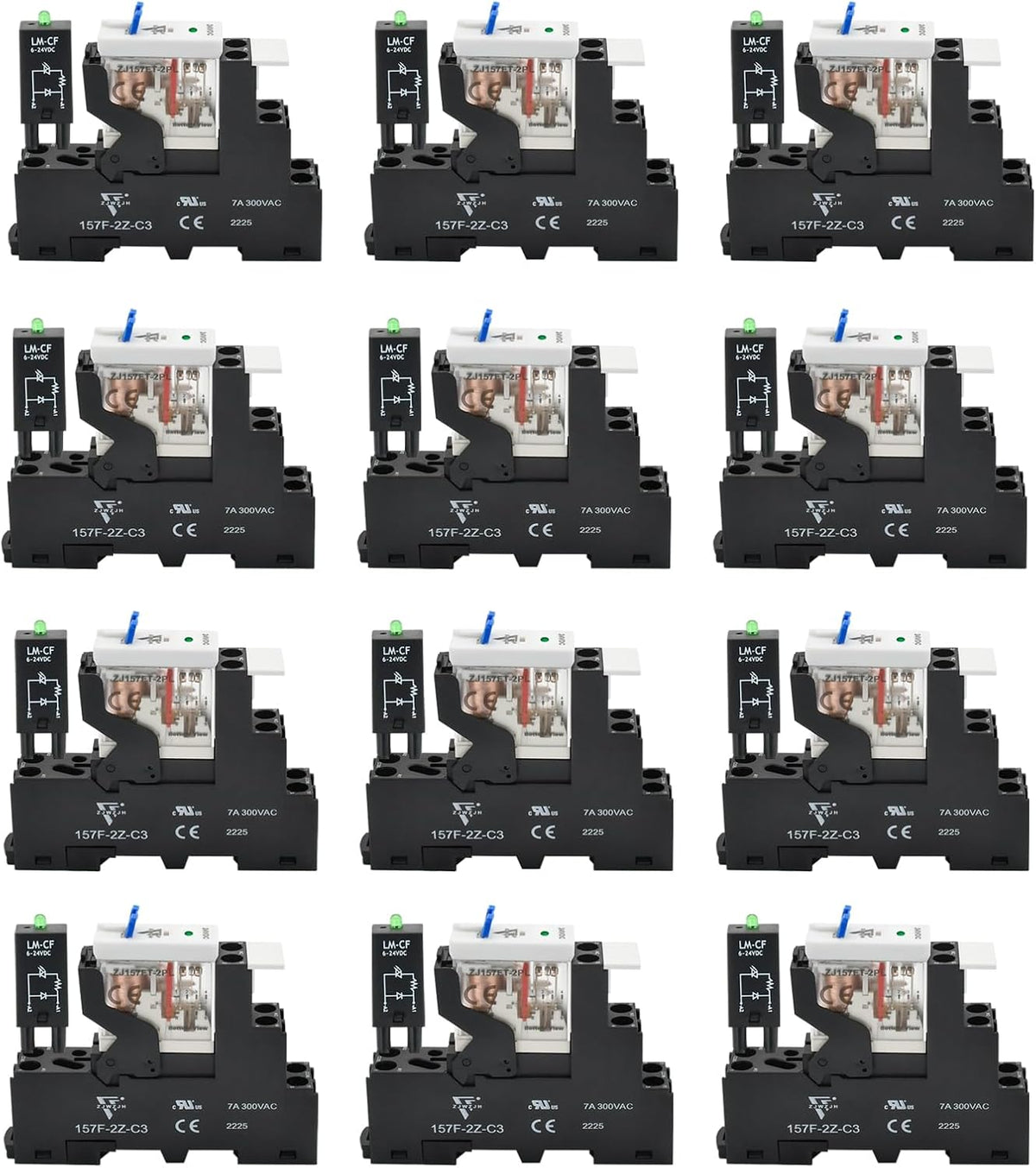 12 Pcs 8Amp Mini Relay Switch UL Listed DPDT