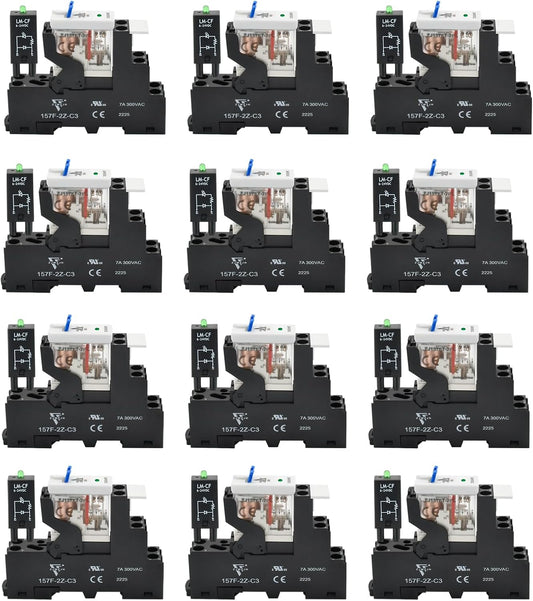 12 Pcs 8Amp Mini Relay Switch UL Listed DPDT