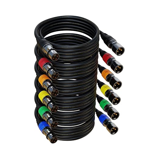 AuxLink XLR Cables, XLR Microphone Cable 25 ft 6 Pack by AuxLinkcable