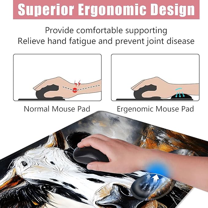 BFUKVOU Large Keyboard Mouse Pad Set, Extended Mouse Pad+Keyboard Wrist Rest - Image 5