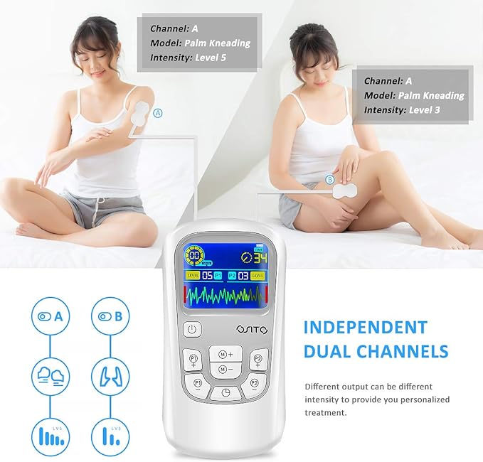 OSITO TENS Unit Muscle Stimulator Rechargeable Electronic Pulse Massager - Image 3