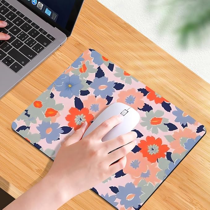 Field of Flowers Pastel Floral Square Mouse pad, Waterproof, Anti Slip Rubber - Image 7