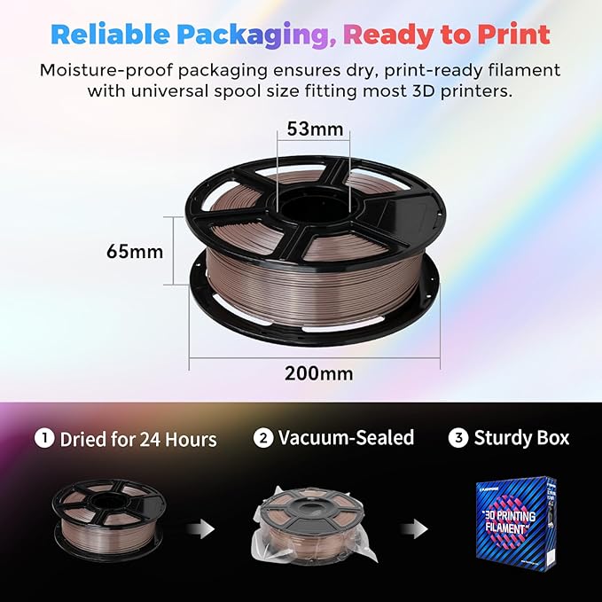 Flashforge 3D Printer Filament Silk PLA 1.75mm 1kg Spool-Dimensional Accuracy - Image 7