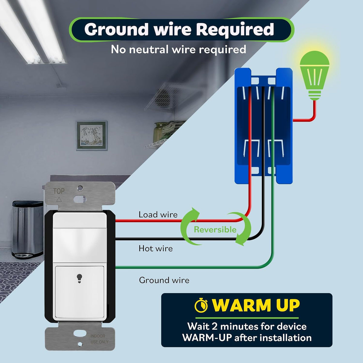 TOPGREENER Motion Sensor Switch, PIR Sensor