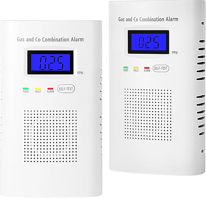 2 Packs Combination Gas & Carbon Monoxide Detector, Plug in Carbon Monoxide by Awatin
