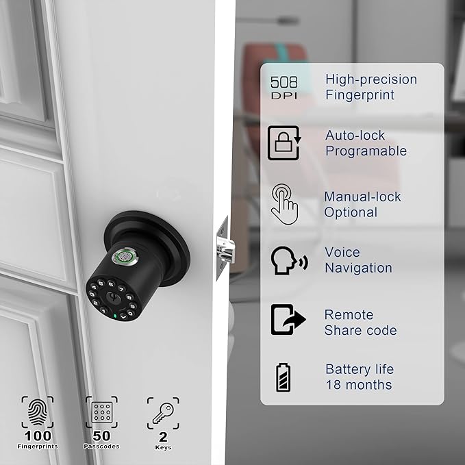 iuknob Fingerprint Door Knob - Image 3