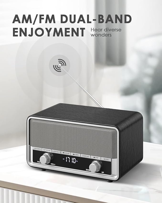 Vintage Wood AM FM Clock Radio - Image 4
