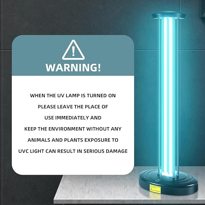 JTAPURE 100W UV Light with Ozone, 3-Gear Timer & Remote Control, Home - Image 7