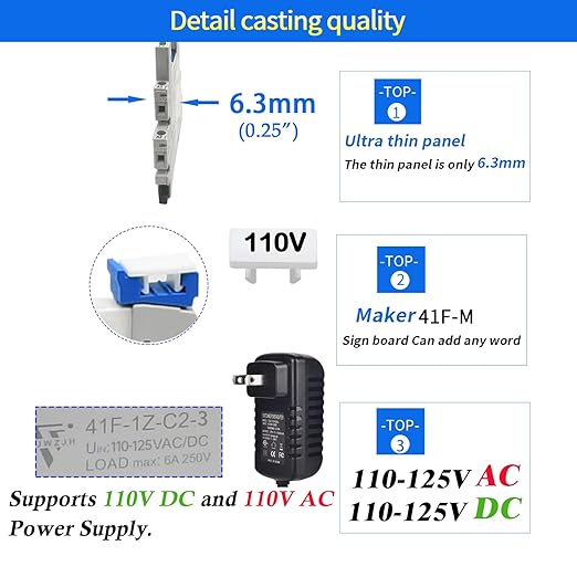 10Pcs Electromechanical Relay Miniature Power Relay 110V/ 120V AC/DC - Image 2