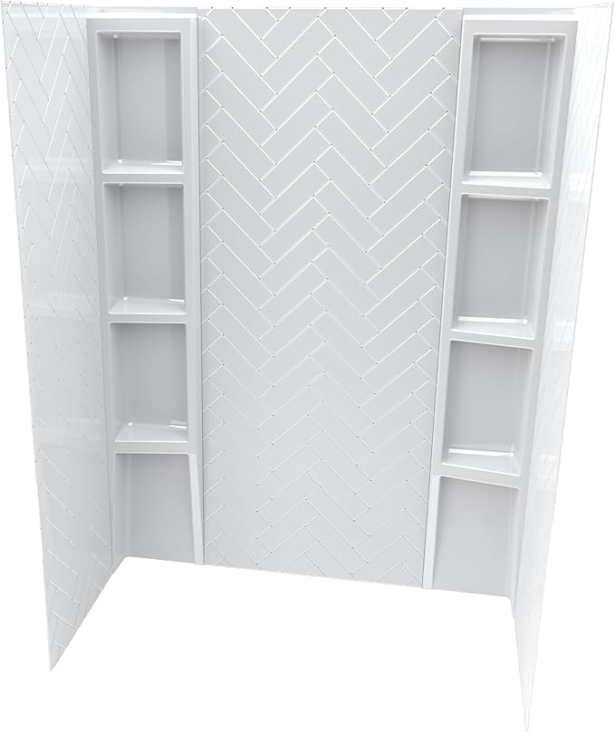 White Acrylic Shower Wall Surround 36"x 60"x 80" by NoahWilliamHome