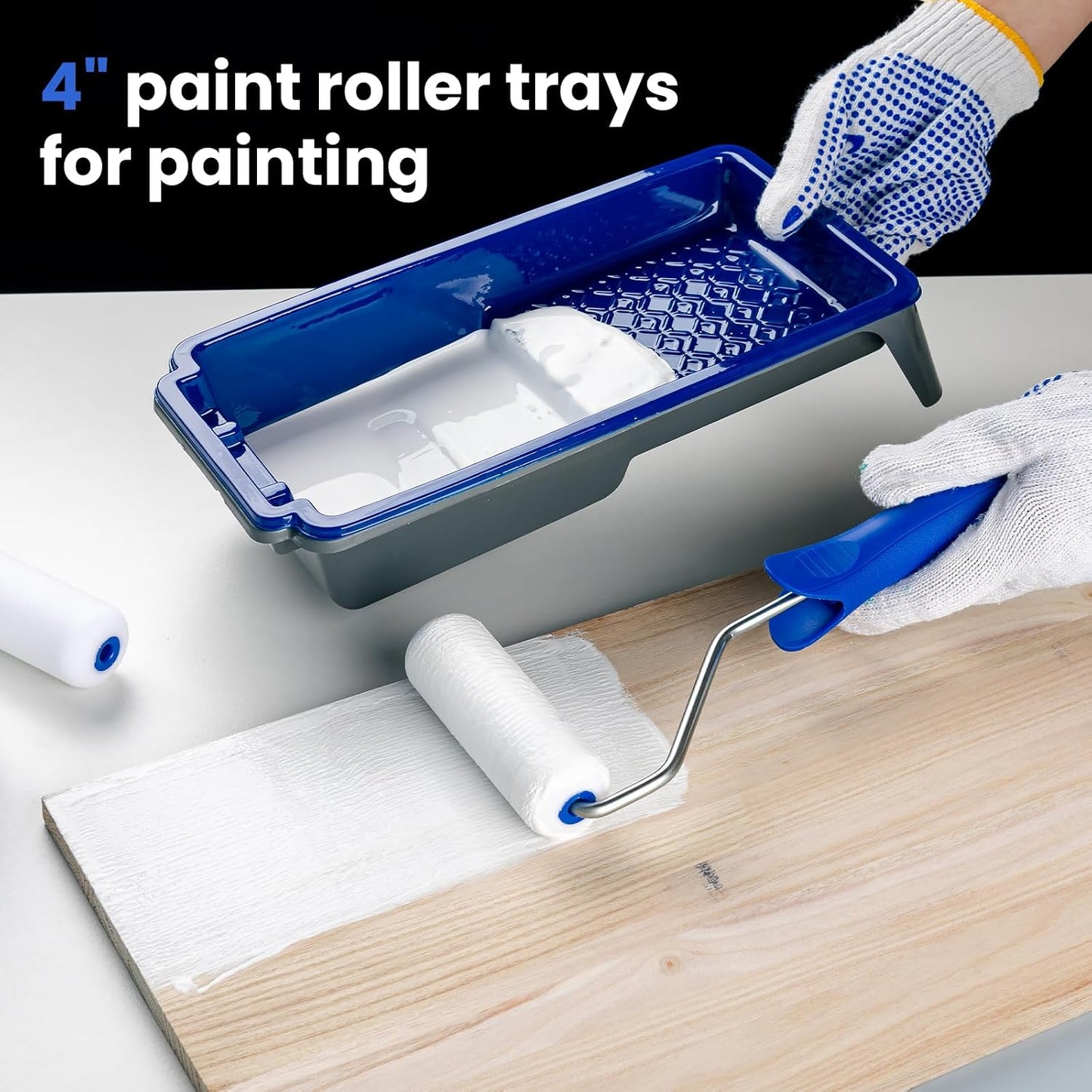 Mister Rui 4 Inch Paint Tray Liners 15-Pack, Disposable Liners Refills | Thickened Plastic Liners for 4 Inch Trays–Quick Cleanup. Ideal for Trim, Touch-Ups and Small Projects