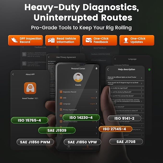 ANCEL HD120 Heavy Duty Truck Scanner - Image 7