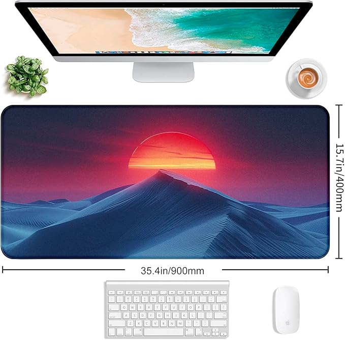 Mountain Peak Beautiful Scenery Game XXL Mouse Pad, Sunset Hill Extended - Image 2