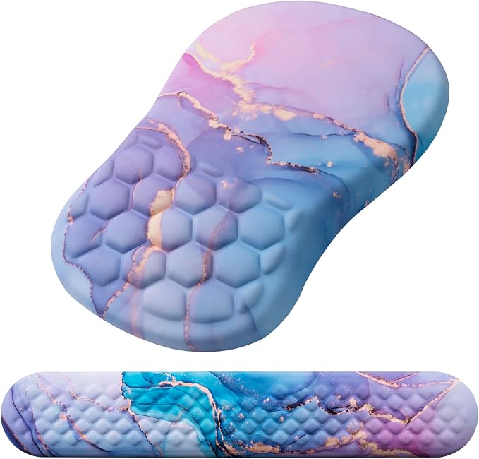 Mouse Pad Wrist Support, Laokiiy 2 in1 Keyboard Wrist Rest+ Ergonomic Mouse Pad by Laokiiy