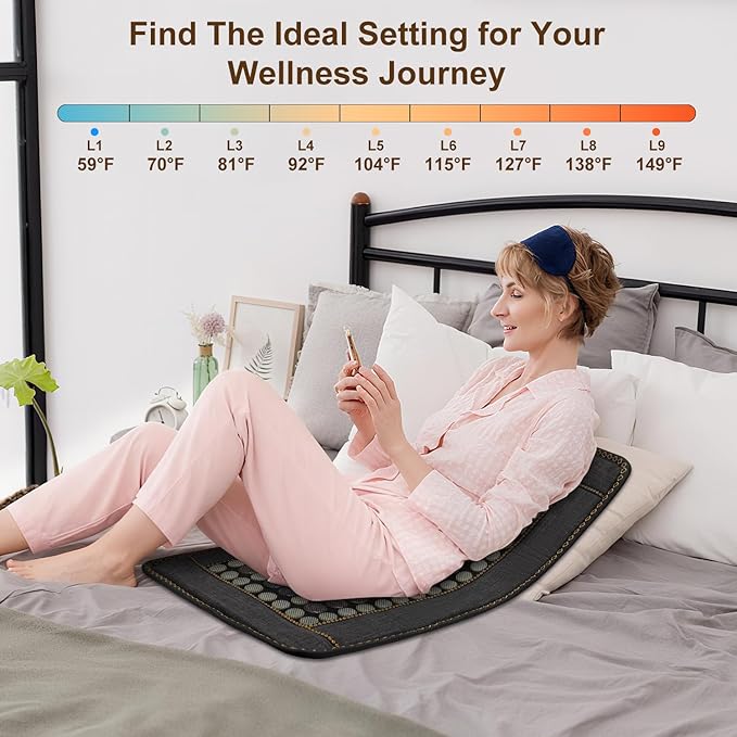 Infrared Heating Pad for Back, Large 76 Jade and 52 Tourmaline Heating Pad for - Image 5