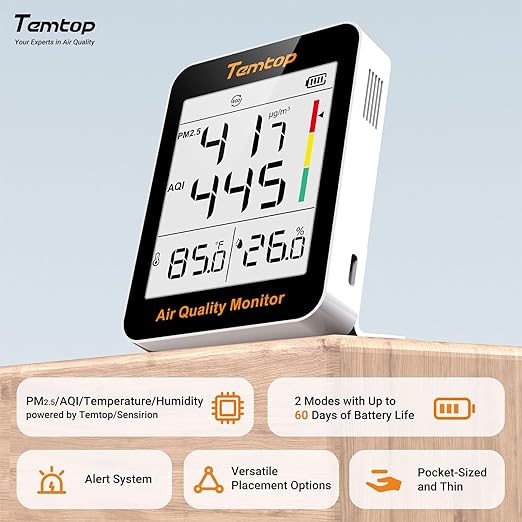 Temtop Air Quality Monitor Indoor Thermo-Hygrometer - Image 2