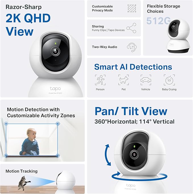 TP-Link Tapo 2K QHD Pan/Tilt Security Camera - Image 2