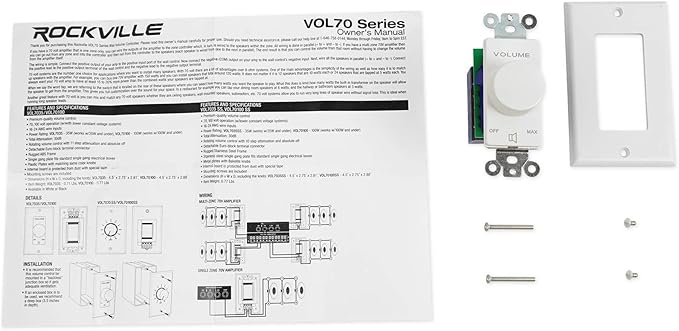 Rockville VOL70100 100 Watt 70V Wall Volume Control Zone Controller, 11-Step - Image 7