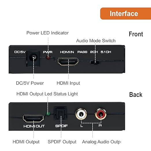 J-Tech Digital Premium Quality 1080P HDMI To HDMI + Audio Audio Extractor - Image 3
