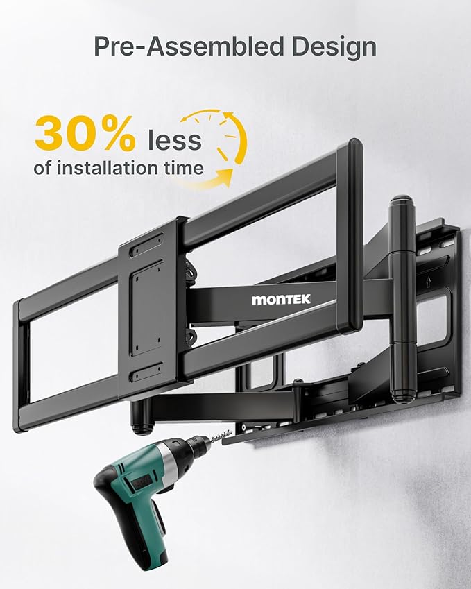 monTEK Heavy Duty XXL Full Motion TV Wall Mount - Image 6