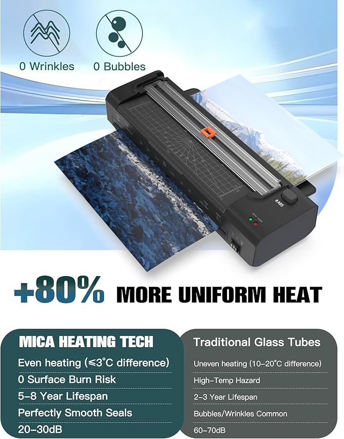 13 Inch Laminator Machine with Auto Paper Feed, Never Jam A3 Thermal & Cold - Image 3